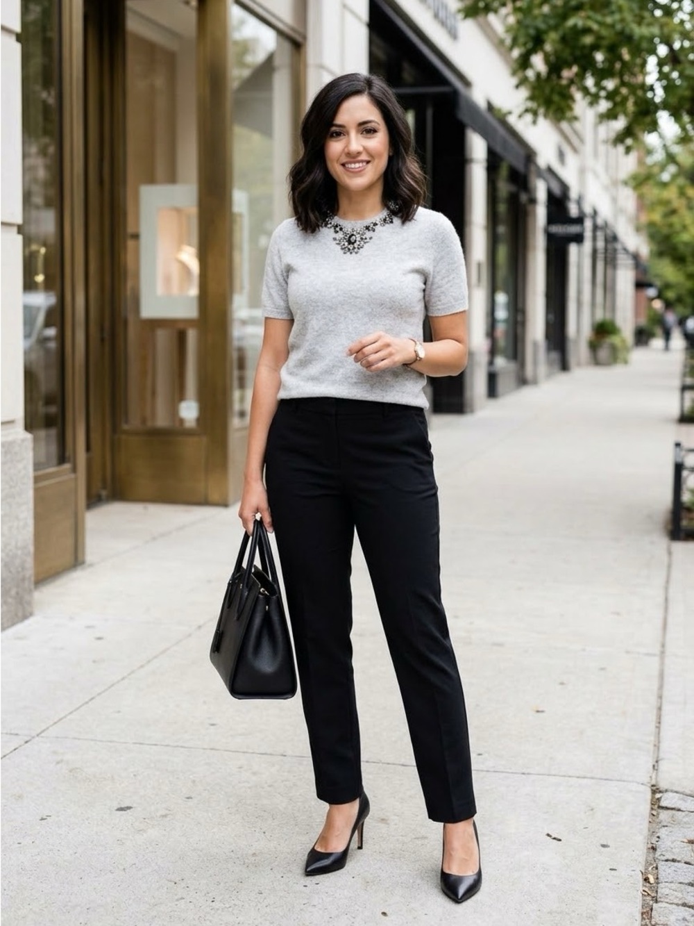 Saks Fifth Avenue 100% Cashmere Embellished Sweater (G)